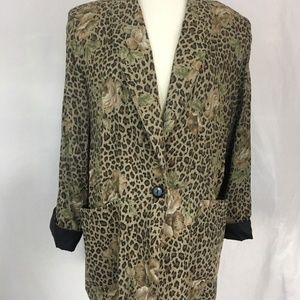 Vintage Jackets & Coats - Oversize Vintage Floral Cheetah Print Blazer Vintage Jackets & Coats - Oversize Vintage Floral Cheetah Print Blazer
